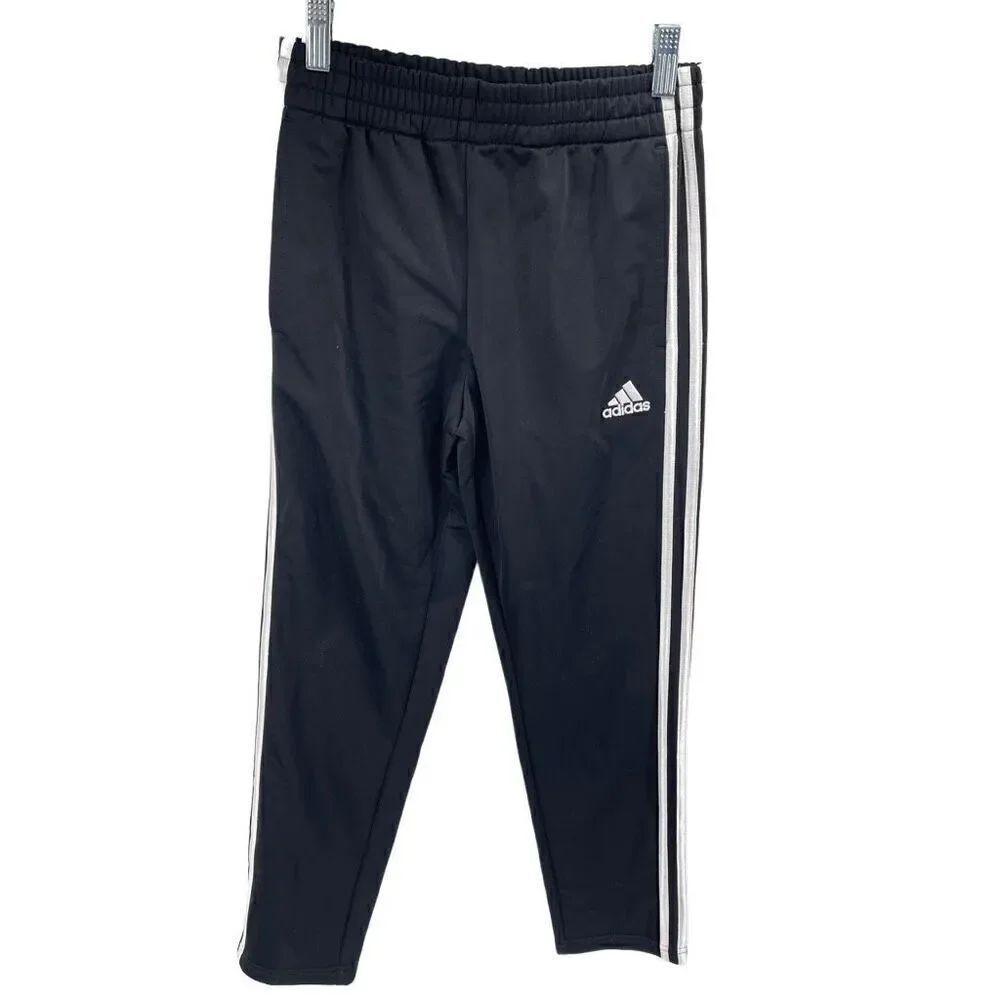 Adidas Boys Athletic Sweatpants Pull On Logo Active Black Size Medium 10/12